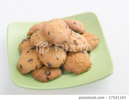Chocolate Chip Cookies Isolated On White Chocolate Chip Cookies Isolated On White 17501193