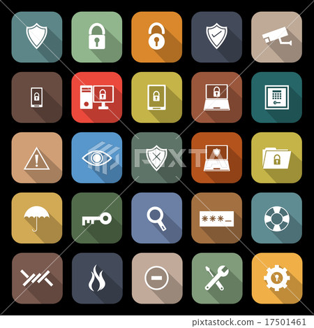 Security flat icons with long shadow 17501461