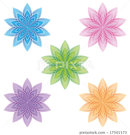 Set of lotus flowers on a white background Set of lotus flowers on a white background 17501573