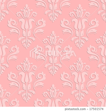 Seamless Vector Oriental Pattern With 3D Elements 17501574