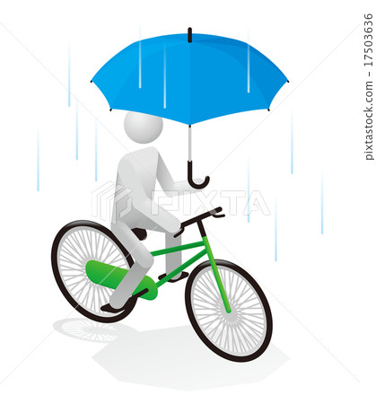 駕駛自行車傘的例證 17503636