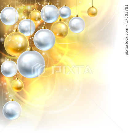 Christmas Baubles Gold and Silver Background 17503781