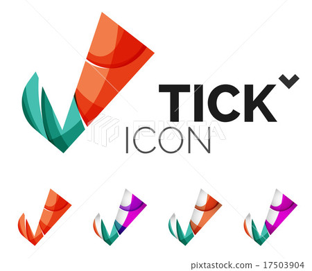 Set of abstract OK and tick icons, business Set of abstract OK and tick icons, business 17503904
