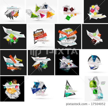 Set of abstract geometric infographic banner Set of abstract geometric infographic banner 17504052