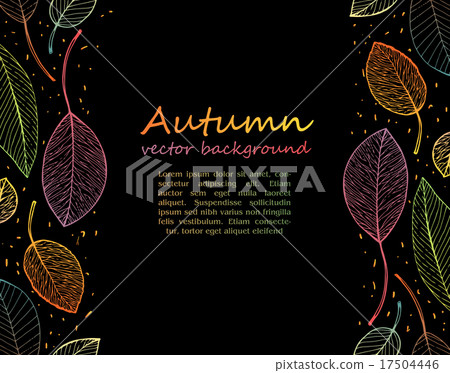 border frame of colorful autumn leaves 17504446