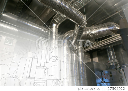 Sketch of  Ventilation pipes of an air condition 17504922