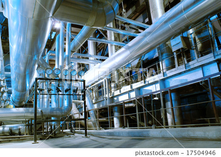Industrial zone, Steel pipelines, valves and cable 17504946