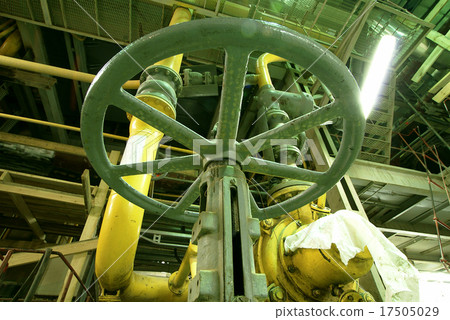 Industrial zone, Steel pipelines in green tones 17505029