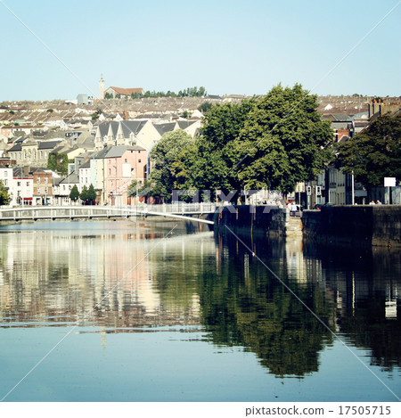 View on the River Lee - vintage effect.  17505715