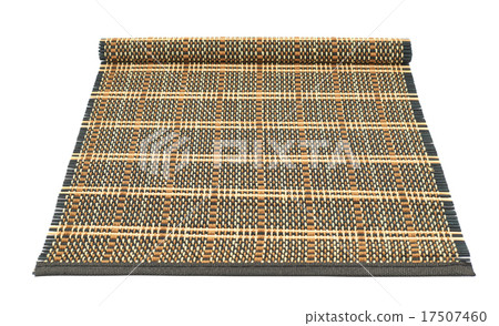 Rolled straw mat isolated Rolled straw mat isolated 17507460