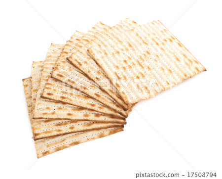 Twisted pile of multiple matza flatbreads 17508794