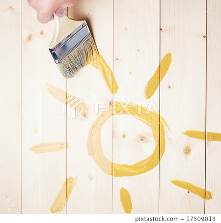 Drawn symbolic yellow sun Drawn symbolic yellow sun 17509013
