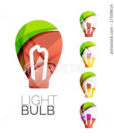Set of abstract light bulb icons, business 17509614
