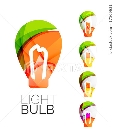 Set of abstract light bulb icons, business 17509631