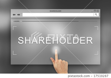 hand press on shareholder button on website 17510287