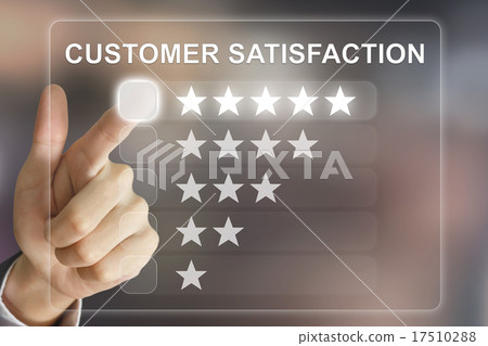 business hand pushing customer satisfaction business hand pushing customer satisfaction 17510288