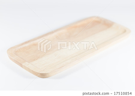 Wooden plate isolated on white background 17510854