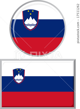 圖庫插圖: slovenian round and square icon flag. vector