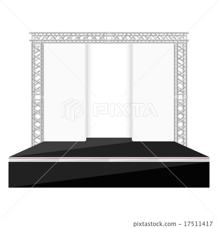 black flat stage with scenes back metal truss 17511417