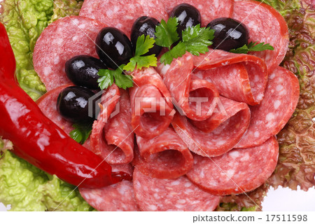 Tasty sausages on a plate 17511598