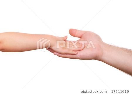 Hand shake of the child and father 17511619