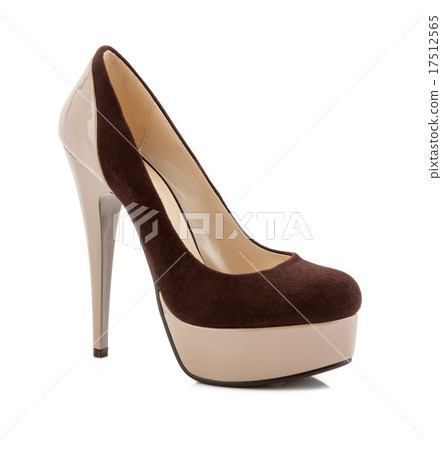 Beige high heel shoes isolated on white Beige high heel shoes isolated on white 17512565