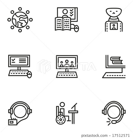 E-learning simple line vector icons set E-learning simple line vector icons set 17512571