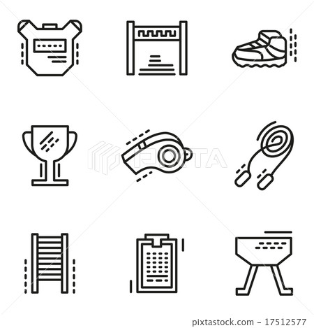 Physical education simple line vector icons Physical education simple line vector icons 17512577