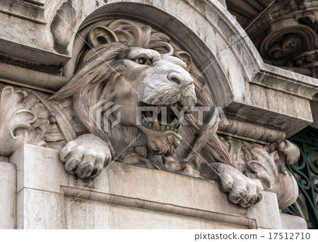 Lion head relief on the facade Lion head relief on the facade 17512710