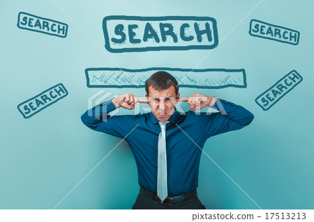 man closed his ears with his hands businessman man closed his ears with his hands businessman 17513213
