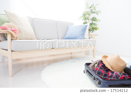 carrier bag, suitcase, living room 17514212
