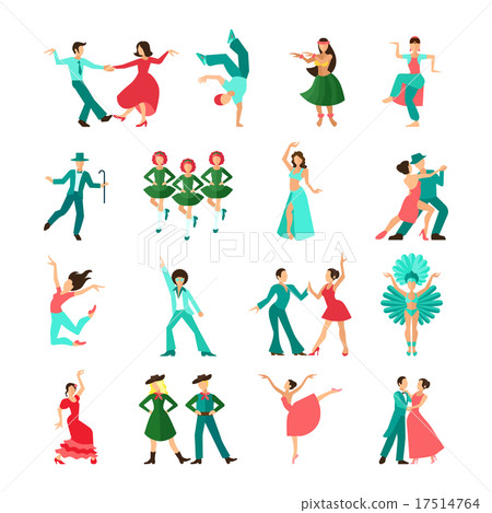 Various style dancing man icons Various style dancing man icons 17514764