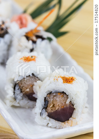 Traditional japanese food on wooden table Traditional japanese food on wooden table 17514820