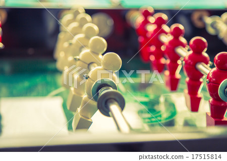 Football table game with red and white player ( Filtered image p Football table game with red and white player ( Filtered image p 17515814