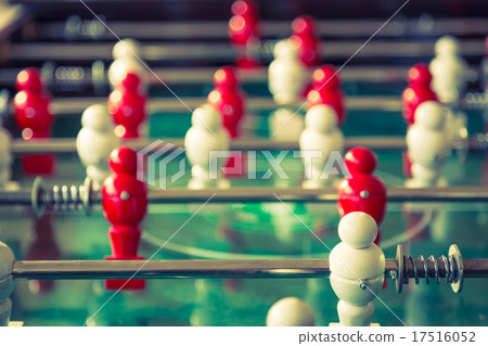 Football table game with red and white player ( Filtered image p 17516052
