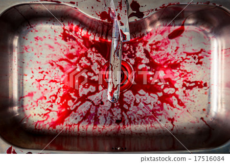 Kitchen sink with blood for halloween 17516084