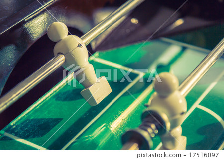 Football table game with red and white player ( Filtered image p 17516097