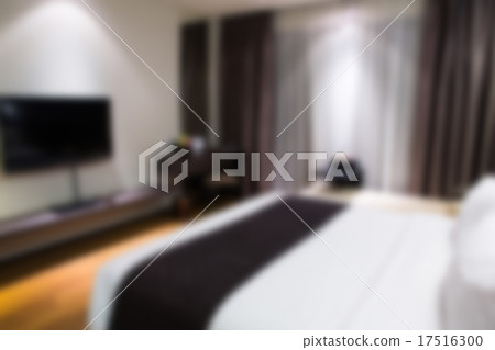 Abstract blur Interior of modern comfortable hotel room 17516300