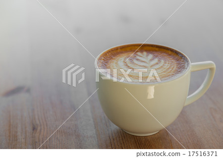 Latte Coffee art on the wooden table Latte Coffee art on the wooden table 17516371