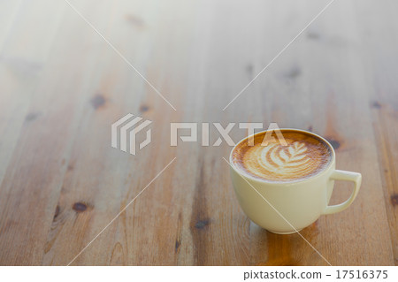 Latte Coffee art on the wooden table Latte Coffee art on the wooden table 17516375