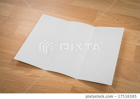 Trifold white template paper on wood texture Trifold white template paper on wood texture 17516385