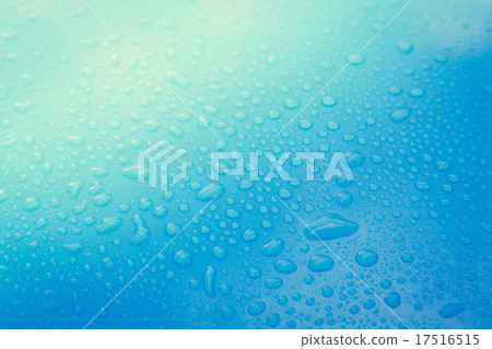 Drops of water on blue floor Drops of water on blue floor 17516515