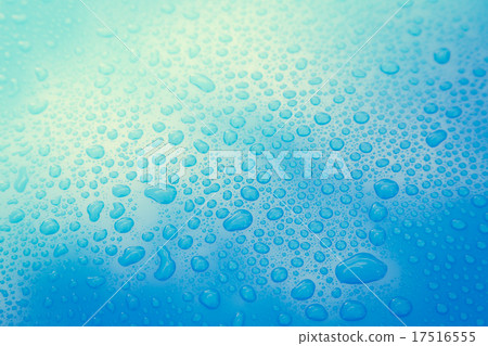 Drops of water on blue floor Drops of water on blue floor 17516555