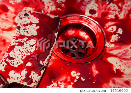 Kitchen sink with knife and blood for Halloween 17516603