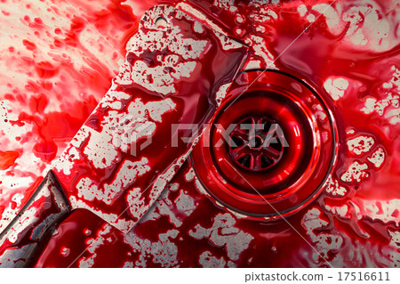 Kitchen sink with knife and blood for Halloween 17516611