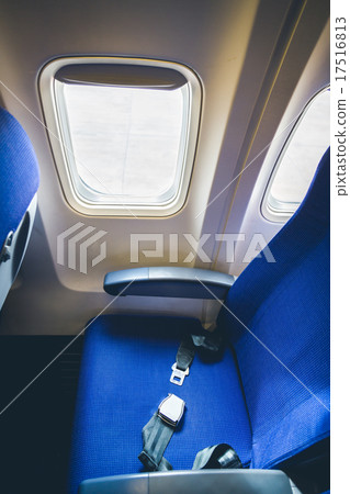 Seat belt in airplane ( Filtered image processed vintage effect 17516813