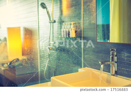Modern bathroom ( Filtered image processed vintage effect. ) Modern bathroom ( Filtered image processed vintage effect. ) 17516883
