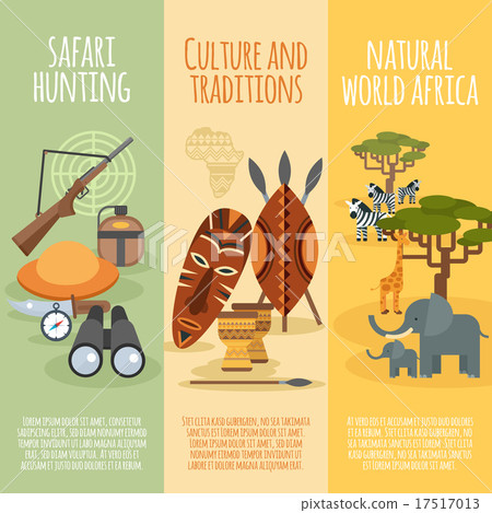 African culture flat vertical banners set   17517013