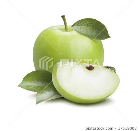 Green apple quarter piece composition isolated 17519008