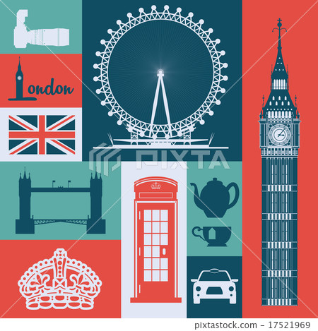 London design over colorful background vector illustration 17521969